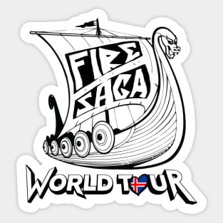 Fire Saga World Tour T-Shirt - Black Sticker